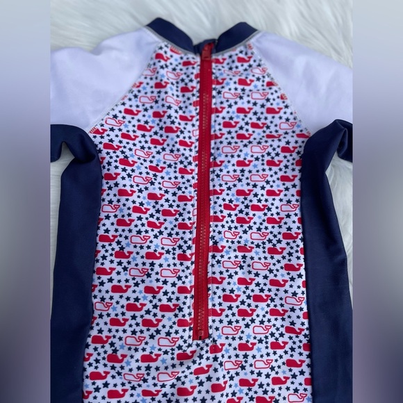 Vineyard Vines Kids Swim One Piece - White, Red, Navy - 18 months - Picture 7 of 10